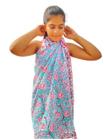 Hand block print cotton sarong